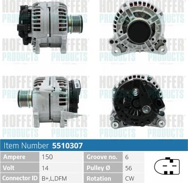 Hoffer H5510307 - Генератор autosila-amz.com