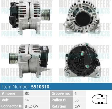 Hoffer H5510310 - Генератор autosila-amz.com