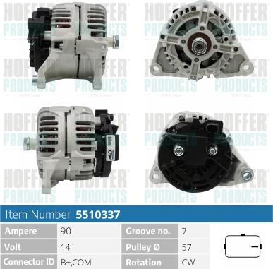 Hoffer H5510337 - Генератор autosila-amz.com