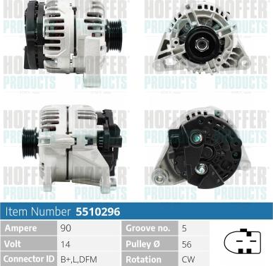 Hoffer H5510296 - Генератор autosila-amz.com