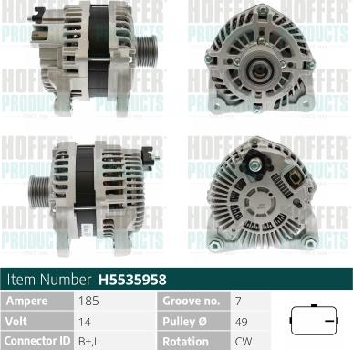 Hoffer H5535958 - Генератор autosila-amz.com