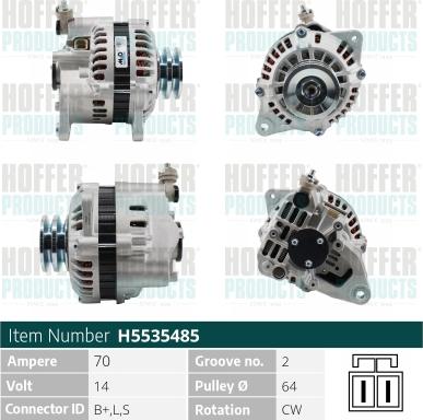 Hoffer H5535485 - Генератор autosila-amz.com