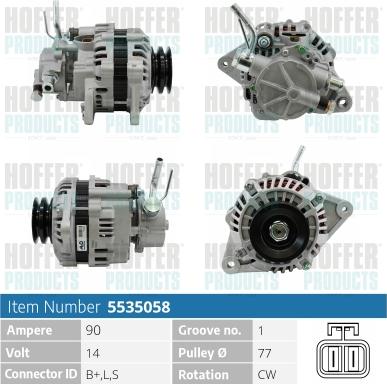 Hoffer H5535058 - Генератор autosila-amz.com