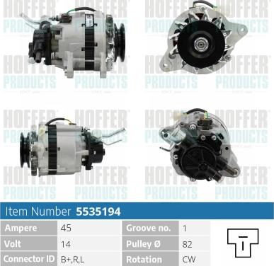 Hoffer H5535194 - Генератор autosila-amz.com