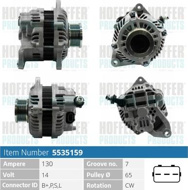 Hoffer H5535159 - Генератор autosila-amz.com