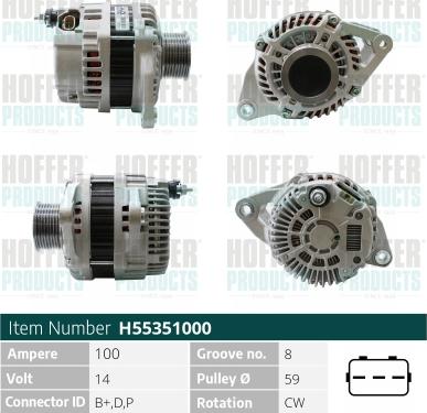 Hoffer H55351000 - Генератор autosila-amz.com