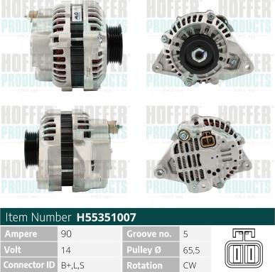 Hoffer H55351007 - Генератор autosila-amz.com