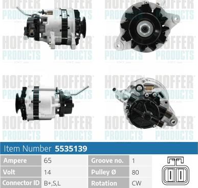 Hoffer H5535139 - Генератор autosila-amz.com