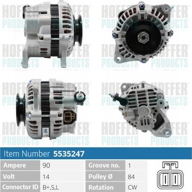 Hoffer H5535247 - Генератор autosila-amz.com