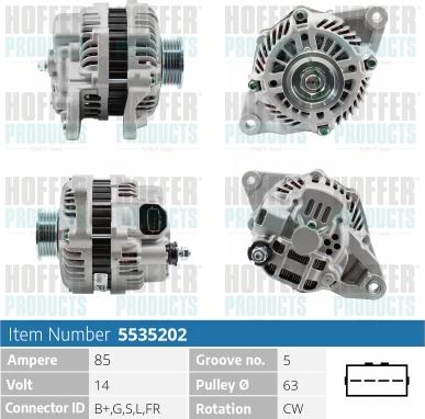 Hoffer H5535202 - Генератор autosila-amz.com