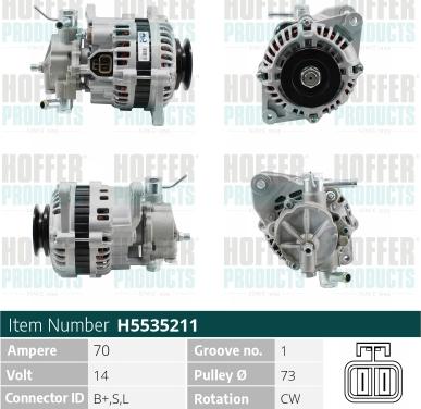 Hoffer H5535211 - Генератор autosila-amz.com