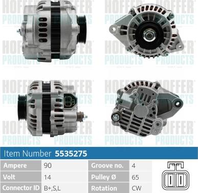 Hoffer H5535275 - Генератор autosila-amz.com