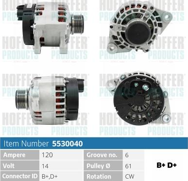 Hoffer H5530040 - Генератор autosila-amz.com