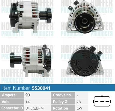 Hoffer H5530041 - Генератор autosila-amz.com