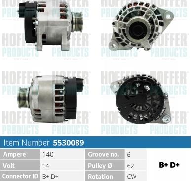 Hoffer H5530089 - Генератор autosila-amz.com