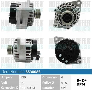 Hoffer H5530085 - Генератор autosila-amz.com