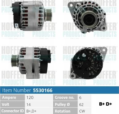 Hoffer H5530166 - Генератор autosila-amz.com