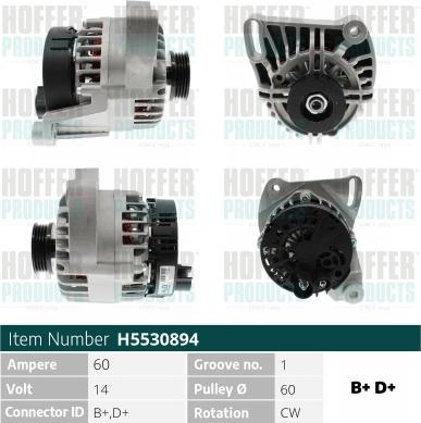 Hoffer H5530894 - Генератор autosila-amz.com