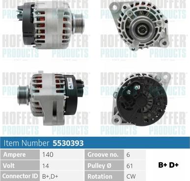 Hoffer H5530393 - Генератор autosila-amz.com