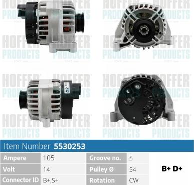 Hoffer H5530253 - Генератор autosila-amz.com