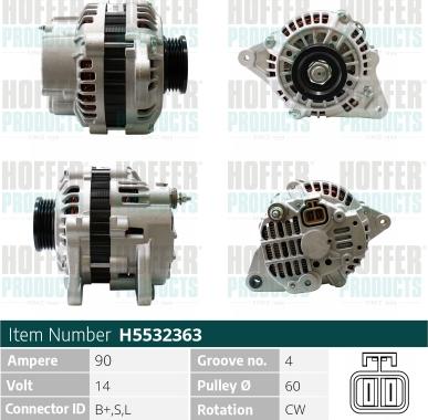 Hoffer H5532363 - Генератор autosila-amz.com