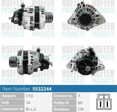 Hoffer H5532244 - Генератор autosila-amz.com