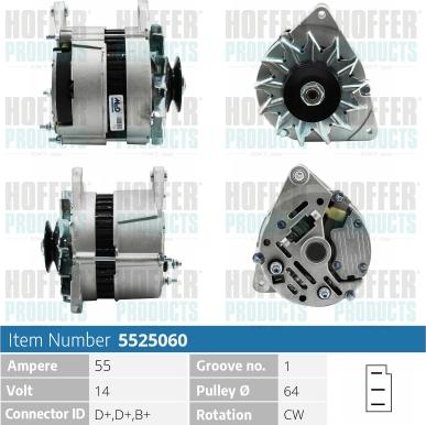 Hoffer H5525060 - Генератор autosila-amz.com