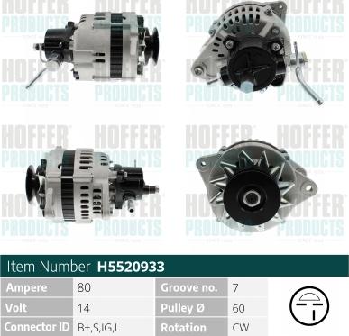 Hoffer H5520933 - Генератор autosila-amz.com