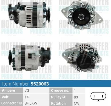 Hoffer H5520063 - Генератор autosila-amz.com