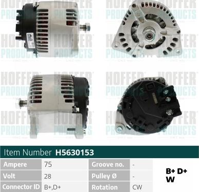 Hoffer H5630153 - Генератор autosila-amz.com