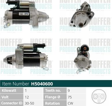 Hoffer H5040600 - Стартер autosila-amz.com