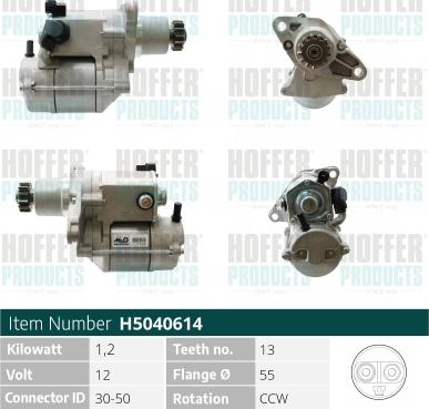 Hoffer H5040614 - Стартер autosila-amz.com