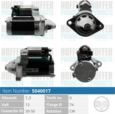 Hoffer H5040017 - Стартер autosila-amz.com