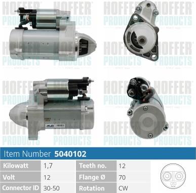 Hoffer H5040102 - Стартер autosila-amz.com