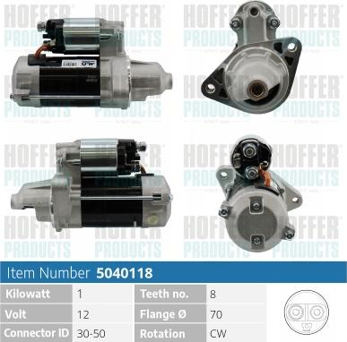 Hoffer H5040118 - Стартер autosila-amz.com