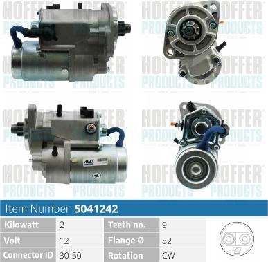 Hoffer H5041242 - Стартер autosila-amz.com