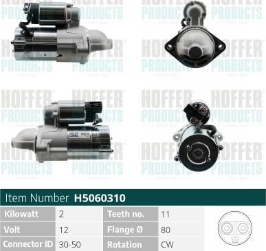 Hoffer H5060310 - Стартер autosila-amz.com