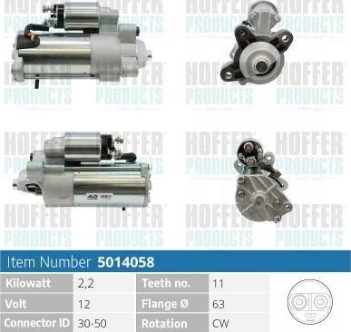 Hoffer H5014058 - Стартер autosila-amz.com