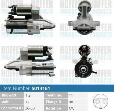 Hoffer H5014161 - Стартер autosila-amz.com