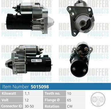 Hoffer H5015098 - Стартер autosila-amz.com