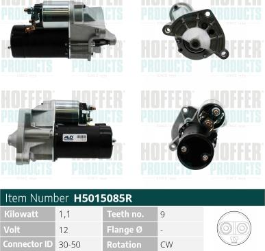 Hoffer H5015085R - Стартер autosila-amz.com