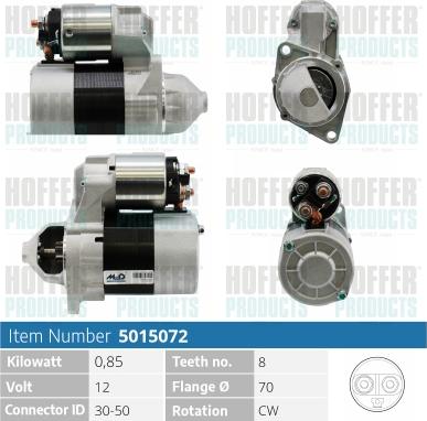 Hoffer H5015072 - Стартер autosila-amz.com