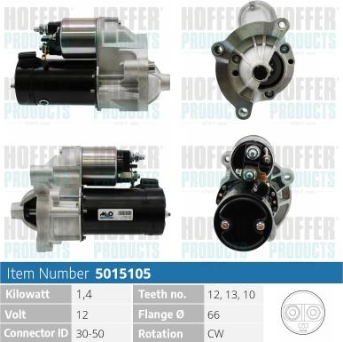 Hoffer H5015105 - Стартер autosila-amz.com