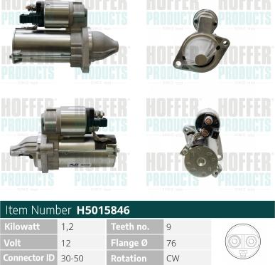 Hoffer H5015846 - Стартер autosila-amz.com