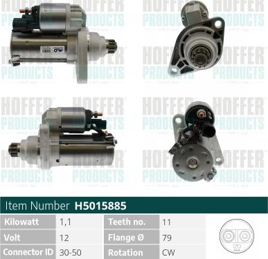 Hoffer H5015885 - Стартер autosila-amz.com