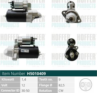 Hoffer H5010409 - Стартер autosila-amz.com