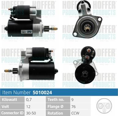 Hoffer H5010332 - Стартер autosila-amz.com