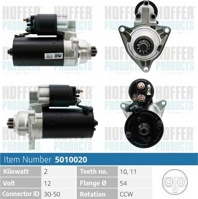 Hoffer H5010020 - Стартер autosila-amz.com