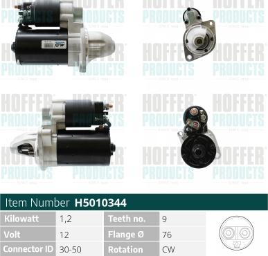 Hoffer H5010344 - Стартер autosila-amz.com