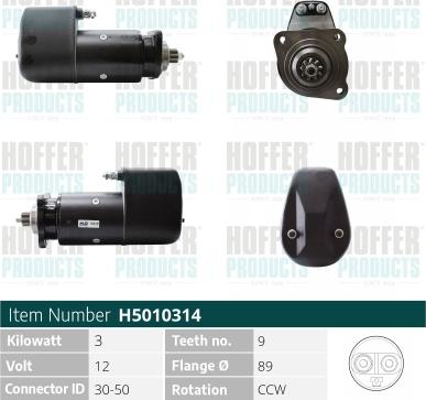 Hoffer H5010314 - Стартер autosila-amz.com